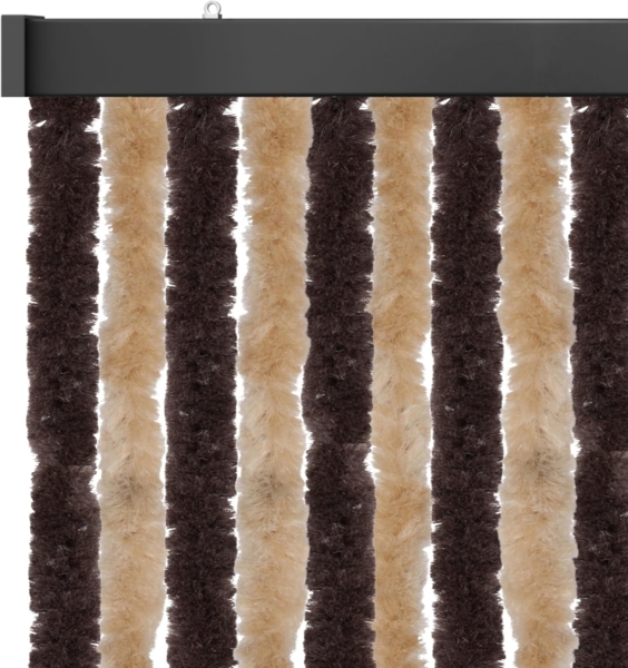 Flauschvorhang 120x220 Unistreifen beige - braun