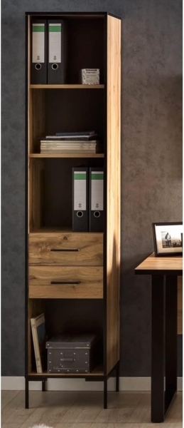 Lomadox Aktenregal FALUN-80, Regal Arbeitszimmer in Eiche Landhaus Nb, B/H/T: 40,2/194,2/39 cm