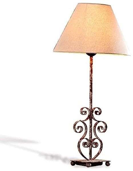 Mirabeau Tischleuchte Tischlampe Clamart leinen/antikbraun