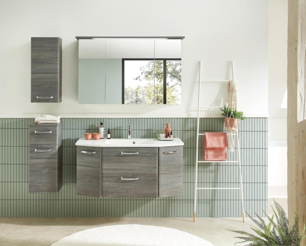 Wandschrank Atlanta / Alika, Holzwerkstoff, Metall, Grau, 30 x 70 x 20 cm Bild 2