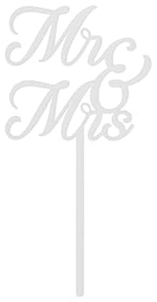 partydeco Tortenstecker, Cake Topper Mr & Mrs Hochzeit 16,5x8,3cm Weiß