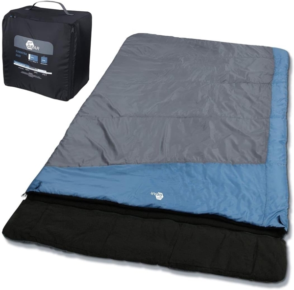 yourGEAR Doppeldeckenschlafsack yourGEAR Schlafsack Sumatra Duo -7°C 230x160cm Futter 100% Baumwolle