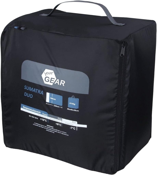 yourGEAR Doppeldeckenschlafsack yourGEAR Schlafsack Sumatra Duo -7°C 230x160cm Futter 100% Baumwolle Bild 7