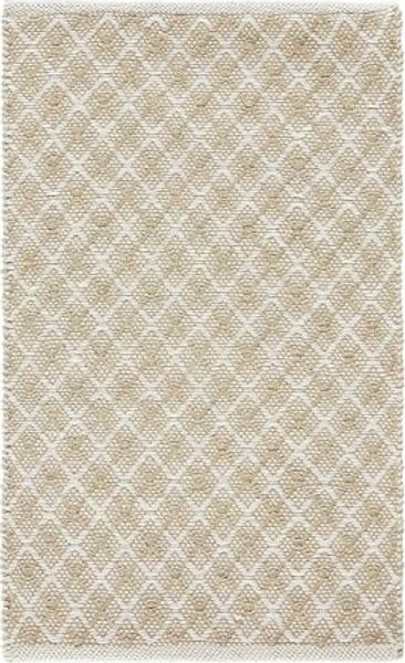 Teppich beige 50x80 cm kariertes Muster Kurzflor AKBEZ