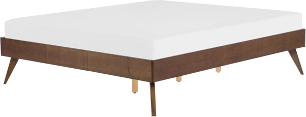 Holzbett dunkelbraun Lattenrost 140x200 cm BERRIC