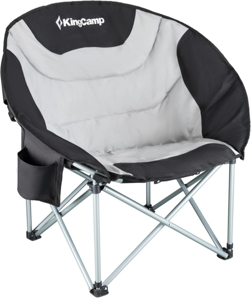 KingCamp Campingstuhl MoonChair XL Camping Klapp Stuhl, Garten Falt Sessel Kühltasche 150 kg