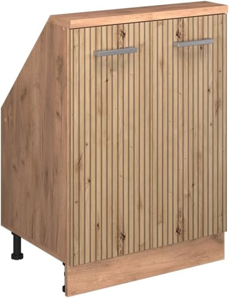 Dachschrägenschrank Rion Artisan-Eiche/Goldkraft Eiche mit 2 Türen Vicco