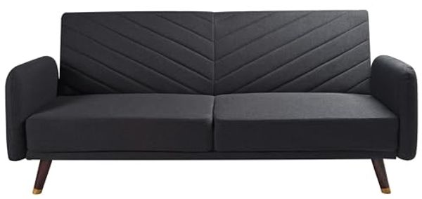 Schlafsofa SENJA Schwarz Kunstleinen