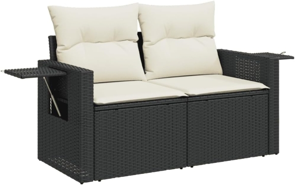 vidaXL 9-tlg. Garten-Sofagarnitur mit Kissen Schwarz Poly Rattan 3252763 Bild 7