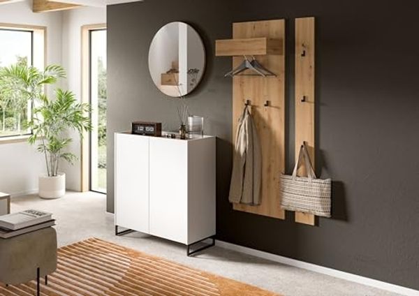 Garderoben-Set >Drive< in Weiß - 197x206x32cm (BxHxT)