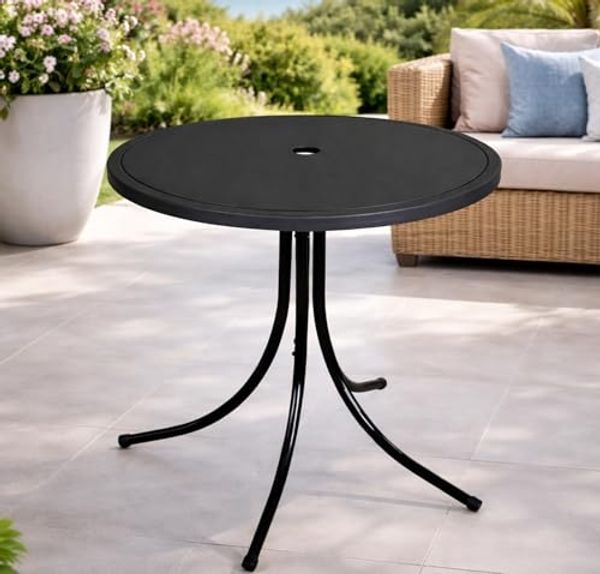 Runder Gartentisch Campingtisch Outdoortisch Kindertisch Ø50cm Schwarz