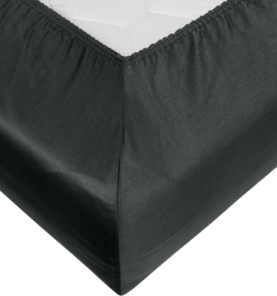 Bettwaesche-mit-Stil Mako-Satin Spannbettlaken anthrazit 140x200cm Höhe 31-40cm Bild 3