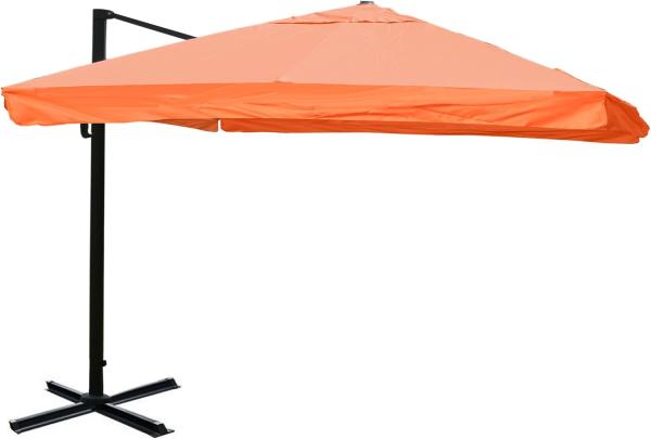 Ampelschirm HWC-A96, Sonnenschirm Gastronomie 3x3m (Ø4,24m) Polyester/Alu 23kg ~ Flap, terracotta ohne Ständer