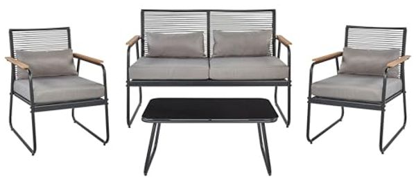 Lounge Set POMONTE Metall Schwarz