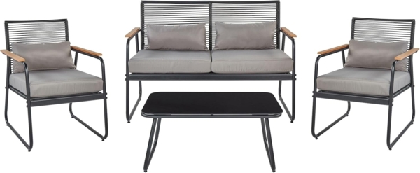 Lounge Set POMONTE Metall Schwarz