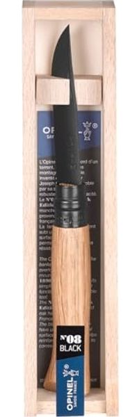 Opinel Tradition Luxury N°08 - Klappmesser - 8.5 cm - mattschwarze Klinge, gelbbraun mit gleichmäßig marmoriertem Griff