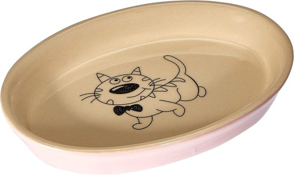 Nobby Futternapf Katzen Keramik Schale oval pink/beige
