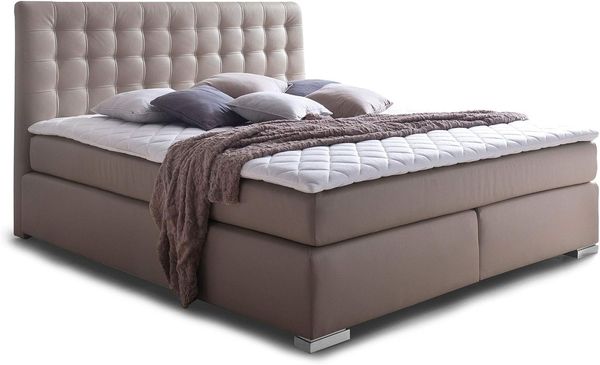 Möbel-Eins ISABELL Boxspringbett muddy 180x200 cm, Härtegrad 3+4
