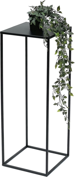 DanDiBo Beistelltisch/Blumenhocker Eckig, Metall Schwarz, 70 x 18 x 18 cm