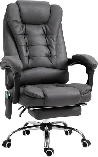 Vinsetto Schreibtischstuhl Bürostuhl mit Massagefunktion, Ergonomisch Drehstuhl mit Wärmefunktion (Computerstuhl, 1 St), höhenverstellbar, Blau
