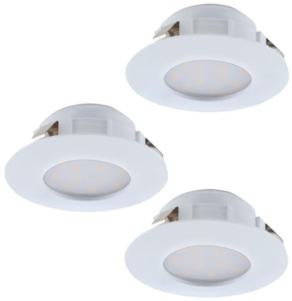 Eglo 95821 Hochvolt LED Einbauleuchte PINEDA Ø 7,8cm in weiß IP44 3000K