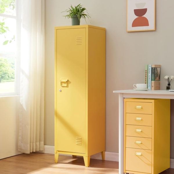 Einzelspind Kurikka 137x38x38 cm Gelb [en. casa]