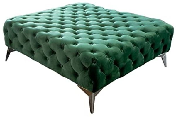 KAWOLA Hocker NARLA Chesterfield Velvet grün 44 x 110110 x 110 cm