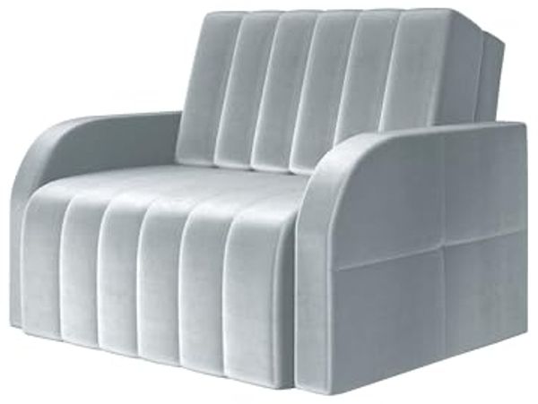 MOEBLO Kindersofa aus Samtstoff MONTANA 80, mit Bettfunktion Schlafsofa mit Bettkasten Sessel mit Schlaffunktion Schlafsessel Sofa Sessel Jugendsofa Schlafsofa 1-Sitzer Gästebett, mit Relaxfunktion