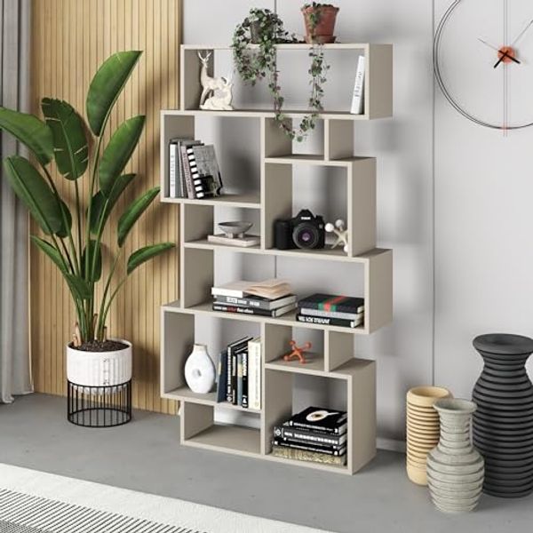 Decortie Bücherregal Karmato, Modernes Bücherregal Display Unit, 96 x 25,5 x 168,5 cm