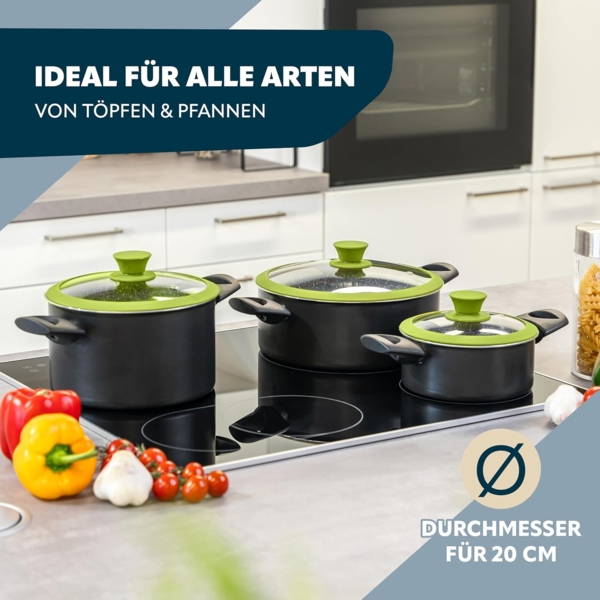 Glasdeckel mit Silikonrand für 20 cm Töpfe und Pfannen, grün Bild 2
