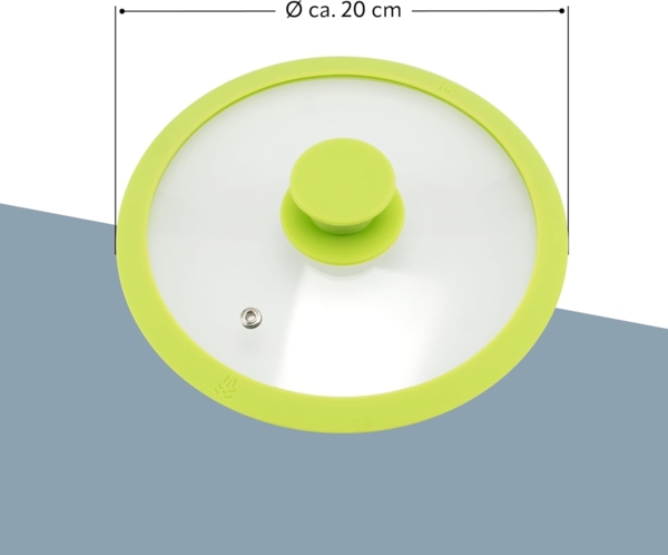 Glasdeckel mit Silikonrand für 20 cm Töpfe und Pfannen, grün Bild 7