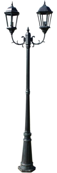vidaXL Gartenlaterne 2-flammig 230 cm Dunkelgrün/Schwarz Aluminium 40244