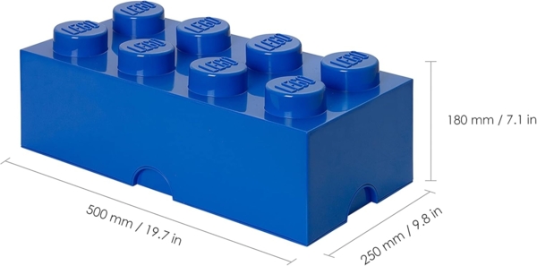 LEGO Aufbewahrungsstein, 8 Noppen, Stapelbare Aufbewahrungsbox, 12 l, blau Bild 3
