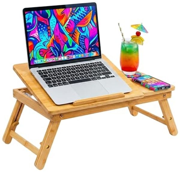 Relaxdays Bambus Laptop-Ständer Baum-Design
