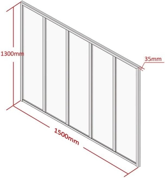 Vente-unique - Atelier-Glaswand - 150 x 130 cm - thermolackiertes Aluminium - Schwarz - BAYVIEW Bild 3