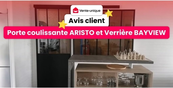 Vente-unique - Atelier-Glaswand - 150 x 130 cm - thermolackiertes Aluminium - Schwarz - BAYVIEW Bild 5