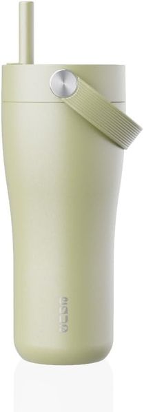 Thermo Trinkflasche mit Strohhalm Thermobecher Edelstahl EQUA Carry Cup 0,6L Matcha 685970