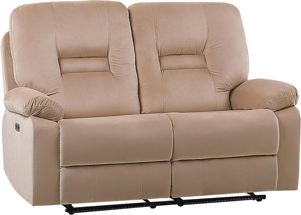 Sofa Set Samtstoff beige 6-Sitzer LED-Beleuchtung USB-Port elektrisch verstellbar BERGEN Bild 8
