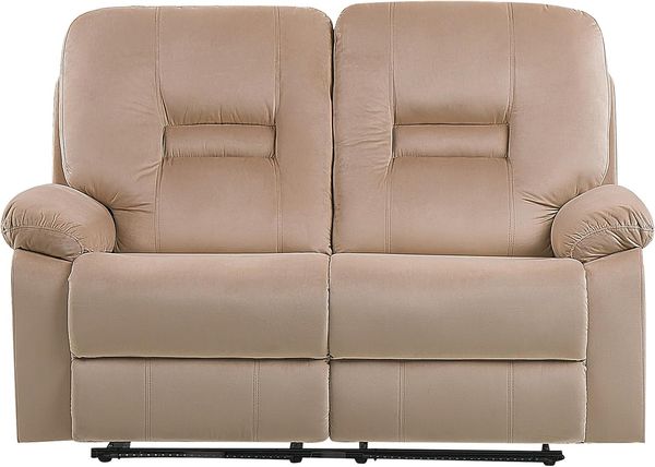 Sofa Set Samtstoff beige 6-Sitzer LED-Beleuchtung USB-Port elektrisch verstellbar BERGEN Bild 7