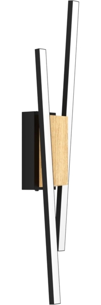 Eglo 900491 Wandleuchte PANAGRIA Alu, Stahl, Holz schwarz, braun LED 2X6,3W 3000K L:7. 5cm H:54cm