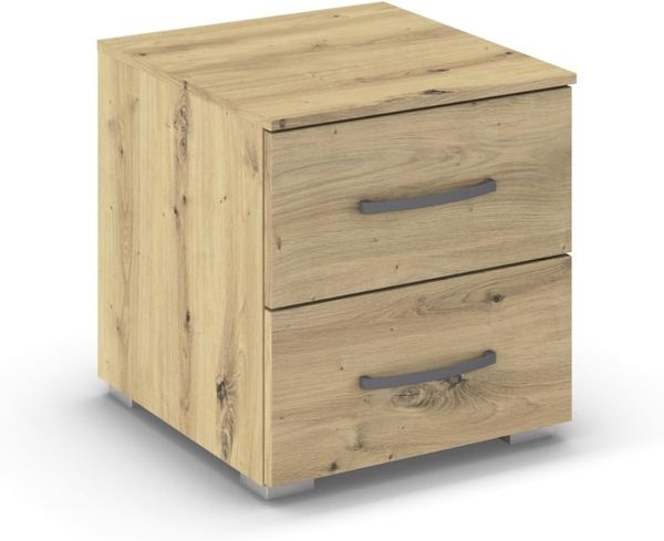 rauch Aditio Box, Nachttisch, 2 Schubladen, mit Softclose-Funktion, Farbe Eiche Artisan, BxHxT 40x42x42cm