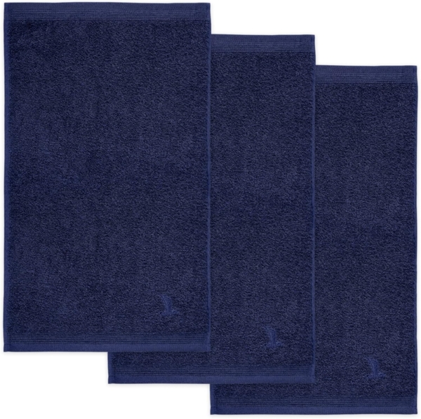 möve Superwuschel Gästetuch 30 x 50 cm aus 100% Baumwolle, deep sea 3er Set