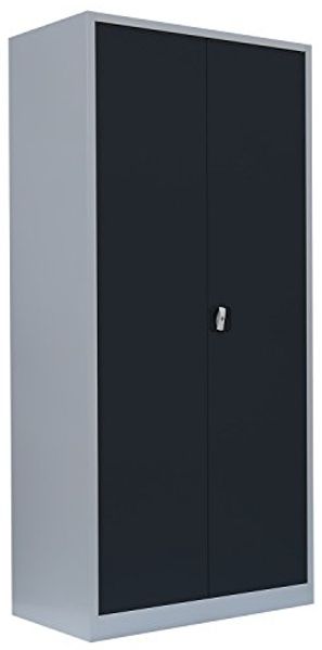 Stahl-Aktenschrank Metallschrank abschließbar Büroschrank Stahlschrank 195 x 92,5 x 60 cm Lichtgrau/Anthrazit 530368