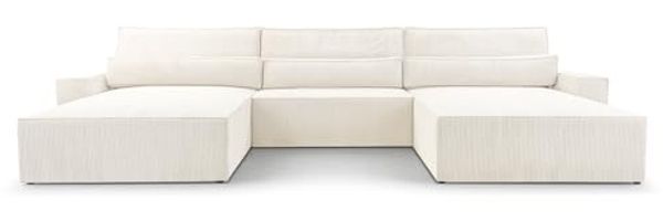 MOEBLO Wohnlandschaft DENVER U, Eckcouch aus Cordstoff Ecksofa U-Form Cord Sofa Couch Polsterecke U-Sofa - 410x85x200cm, mit Bettkasten und Schlaffunktion