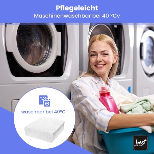 Best for You Spannbettlaken Frottee-Spannbettlaken aus Baumwollmix – Komfort & Passform, Frotte, Gummizug: Rundum Bild 7