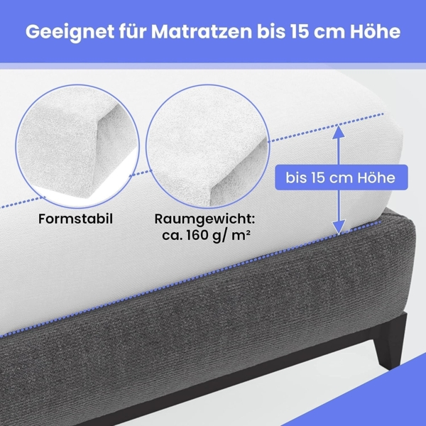 Best for You Spannbettlaken Frottee-Spannbettlaken aus Baumwollmix – Komfort & Passform, Frotte, Gummizug: Rundum Bild 4