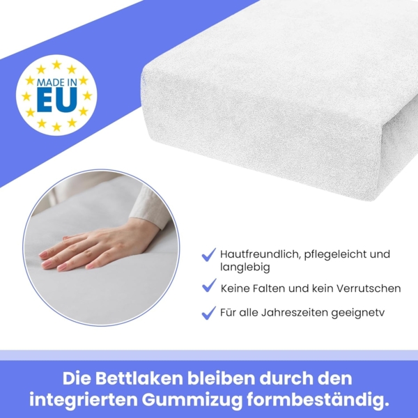 Best for You Spannbettlaken Frottee-Spannbettlaken aus Baumwollmix – Komfort & Passform, Frotte, Gummizug: Rundum Bild 5