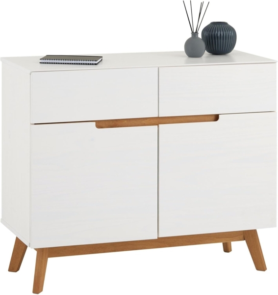 IDIMEX Kommode TIBOR, Kommode Anrichte Sideboard skandinavisch 2 Türen 2 Schubladen Kiefer m