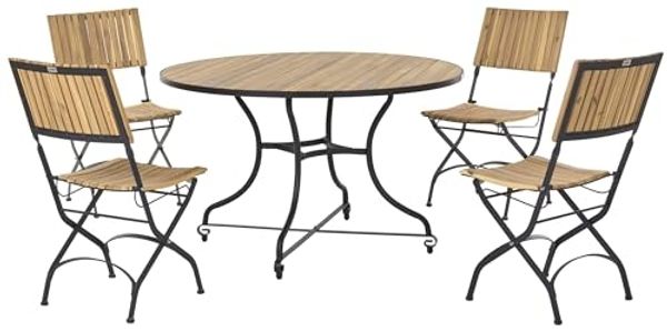 Gartenmöbel Set 4-Sitzer LASCARI klappbar Akazienholz Hellbraun