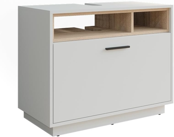 Waschbeckenunterschrank Beatrice Weiß/Sonoma 80 x 64 cm mit Schublade Vicco